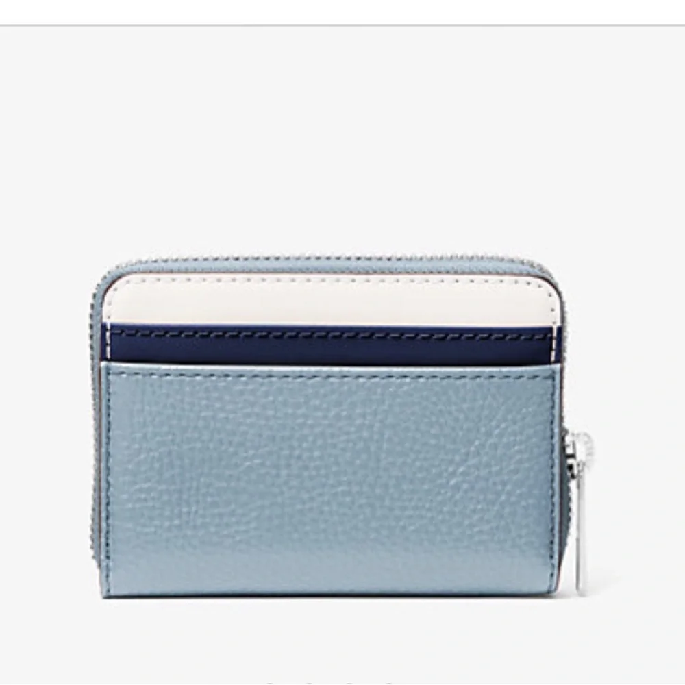 Michael Kors Jet Set Travel Medium Color-Block Wallet Pale Blue NWT